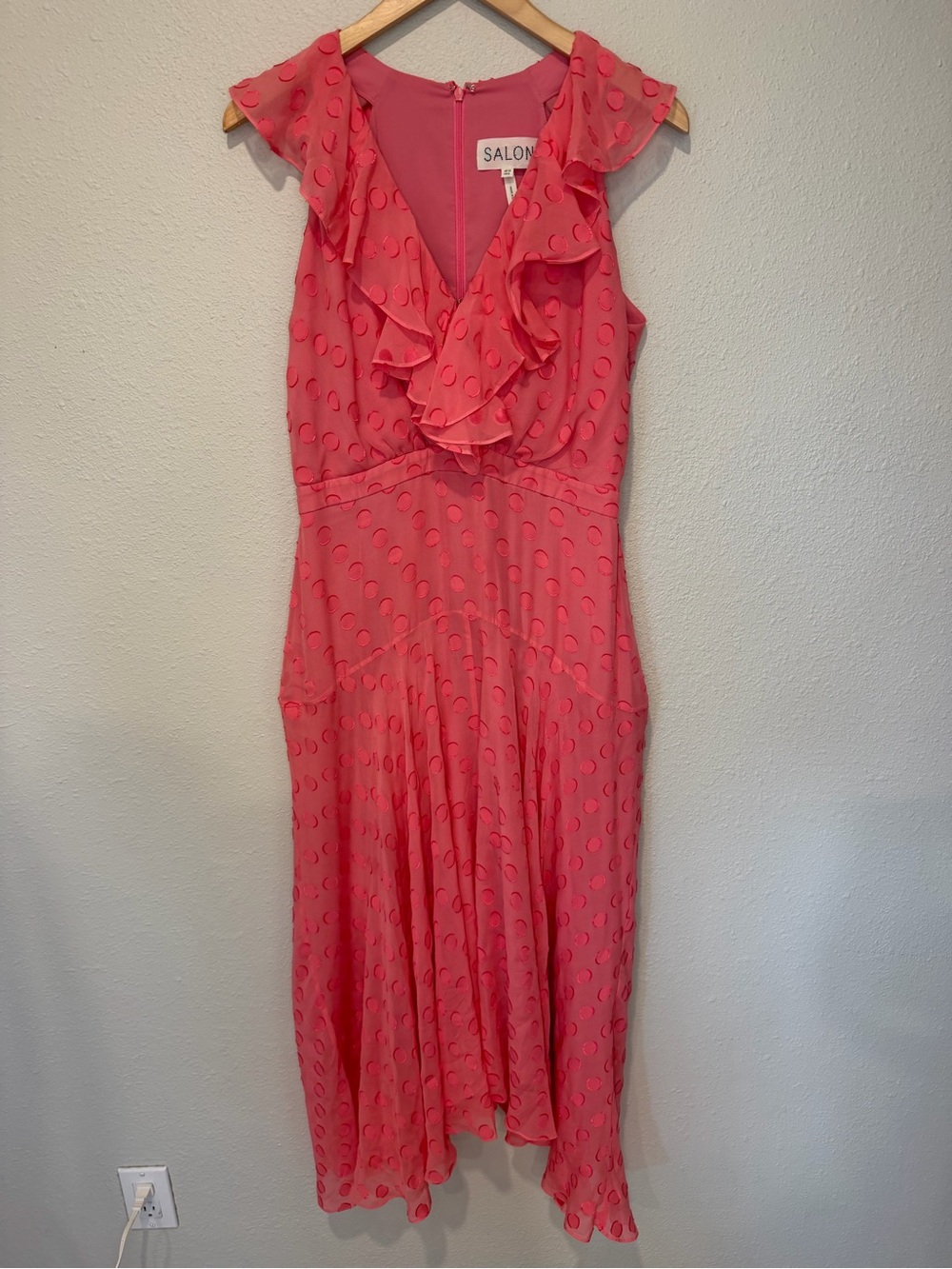 SALONI Rita Pink Ruffled Midi Dress - Picture 4 of 13